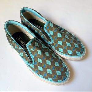 New Y2K Converse Slip-on Sneaker Shoes Women’s Size 7 Argyle Vintage Rare